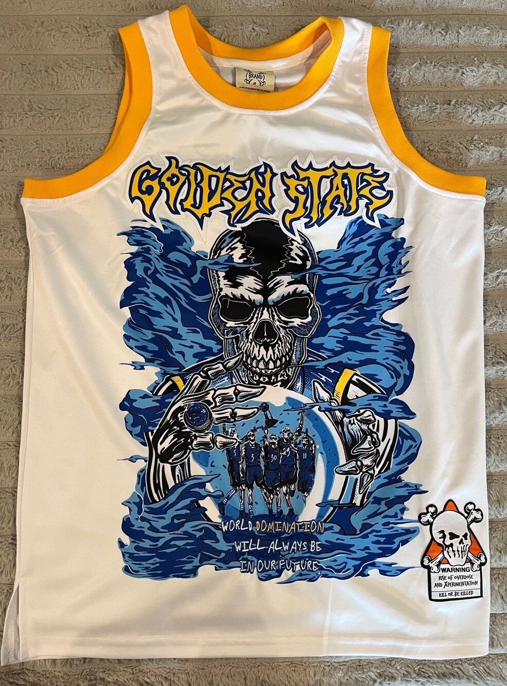 Brand X Stephen Curry #30 Golden State Warriors Skull Graphic Basketball Jersey